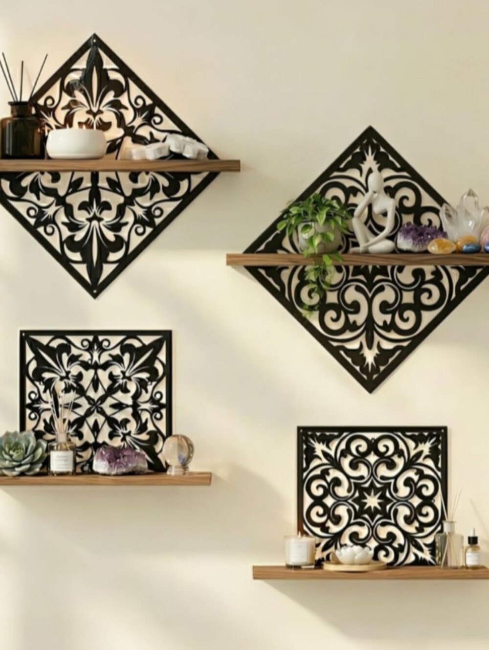 Black Ornate Metal Wall Panels - Decorative Home Wall Decor